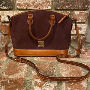 GUC Dooney & Bourke Burgundy Suede Satchel Handbag